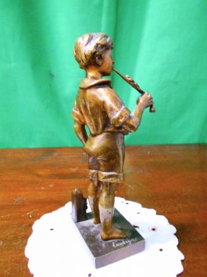 Fine 19th-century French bronze flute player