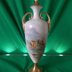 Worcester Highland cattle Lidded Urn