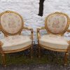 19th-century French giltwood salon chairs