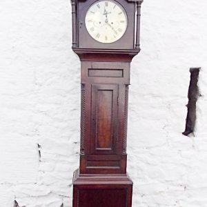 Early 19th century Scottish Brass faced 8-day mahogany Longcase Clock