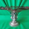 Silver and cranberry glass Comport