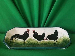 Wemyss Black Cockerel Rectangular Tray
