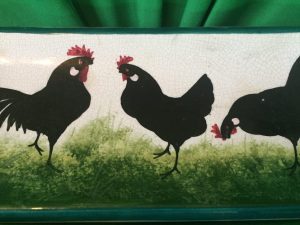 Wemyss Black Cockerel Rectangular Tray