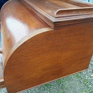 Victorian Oak Cylinder desk Raised on twin pedestals