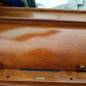 Victorian Oak Cylinder desk Raised on twin pedestals