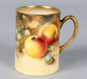 Royal Worcester fallen fruits coffee can