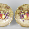 A pair of Royal Worcester porcelain fruit-painted plates.
