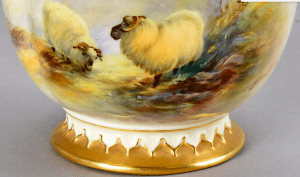 A Royal Worcester hand painted segment vase
