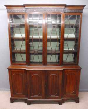 Victorian Library four door breakfront bookcase
