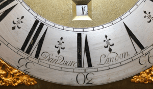 18th-century Mahogany longcase clock with eight-day musical movement on eight bells,