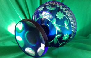 Victorian Bristol Blue cut glass Fruit Bowl