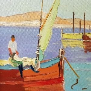 Cecil Rochfort Doyly John. Oil. St Tropez Harbour