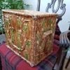 A rare Victorian Scottish pottery slip glaze rectangular planter with acorn leaf moulded pattern