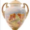 20th Century Royal Worcester twin handled pedestal vase