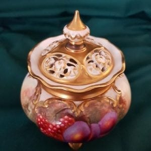 A Royal Worcester Fallen Fruits pot pourri and cover