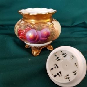 A Royal Worcester Fallen Fruits pot pourri and cover