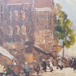 French Impressionist street scene. Oil painting
