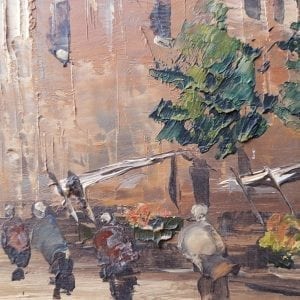 French Impressionist street scene. Oil painting