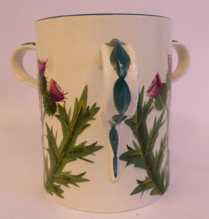 A Wemyss ware pottery Tyg. Thistles.