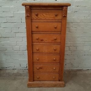 Victorian yellow pine wellington chest.