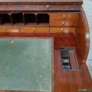 George III Mahogany tambour rolltop desk.