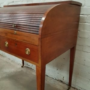 George III Mahogany tambour rolltop desk.