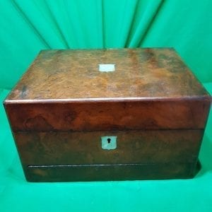 Victorian burr walnut Ladies travelling set.