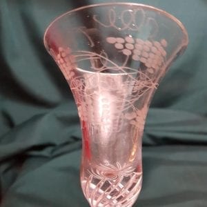 An engraved airtwist stem wine glass mid 18th century