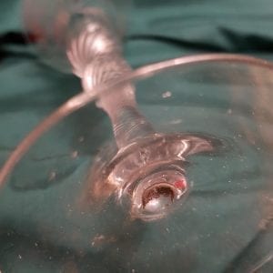 An engraved airtwist stem wine glass mid 18th century