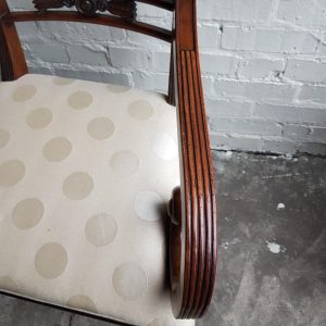 A superb set of 10 Regency period mahogany sabre leg chairs Incl; Two carvers
