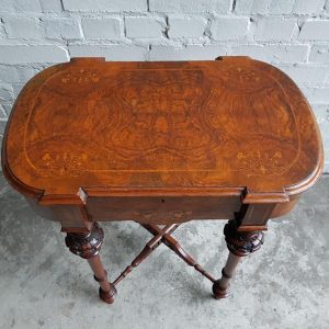 Victorian burr walnut sewing table