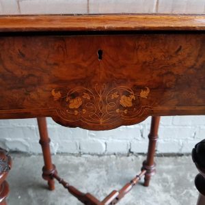 Victorian burr walnut sewing table