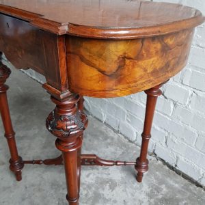 Victorian burr walnut sewing table