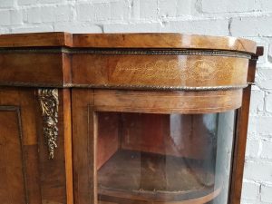 Victorian Burr Walnut Inlaid Credenza