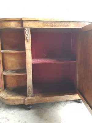 Victorian Burr Walnut Inlaid Credenza