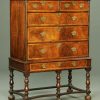 Edwardian walnut chest on stand