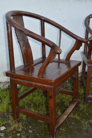 Pr of Early 20th century Chinese horseshoe chairs