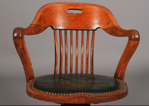 Edwardian Oak swivel desk chair