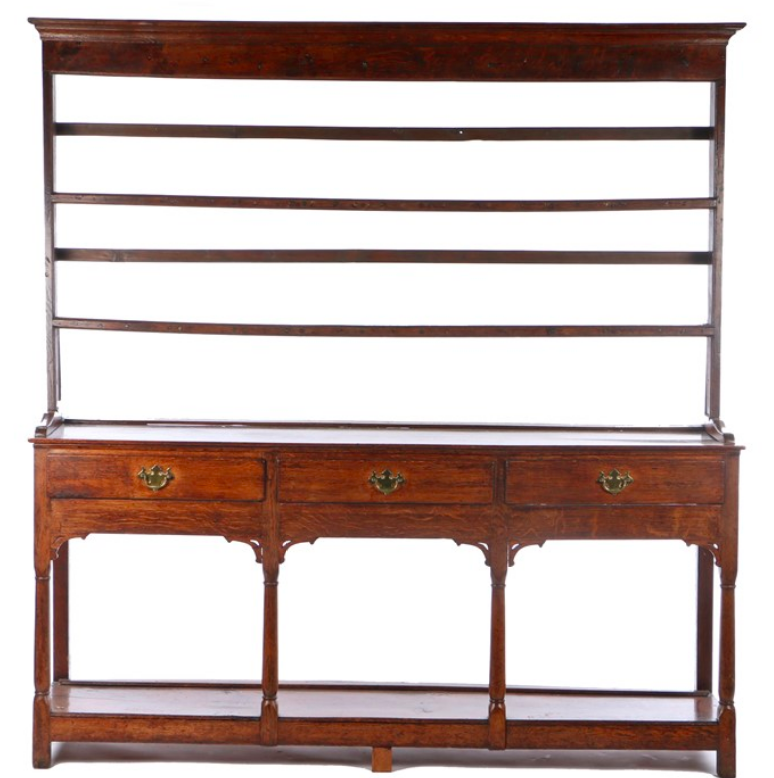 Georgian 18th century Oak plateback dresser