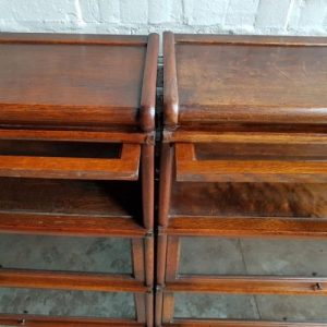 Pr Globe Wernicke Oak Stacking Bookcases