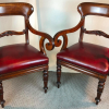Pair Victorian mahogany carver chairs