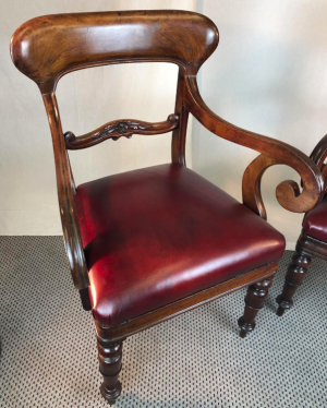 Pair Victorian mahogany carver chairs