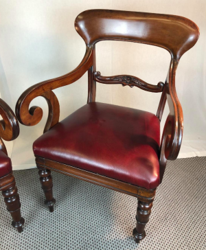 Pair Victorian mahogany carver chairs