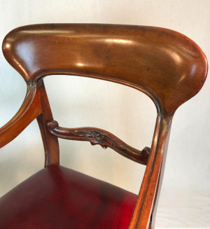 Pair Victorian mahogany carver chairs