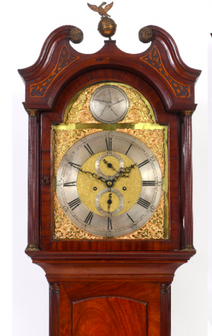 18th brass faced mahogany longcase clockcentury