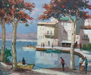 A large Cecil Rochfort Doyly John Oil on canvased panel Circa 1960s