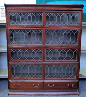 A Globe Wernicke style quality mahogany double bookcase