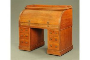 A Victorian mahogany twin pedestal cylinder desk
