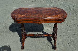 Victorian Burr walnut games table