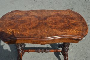 Victorian Burr walnut games table